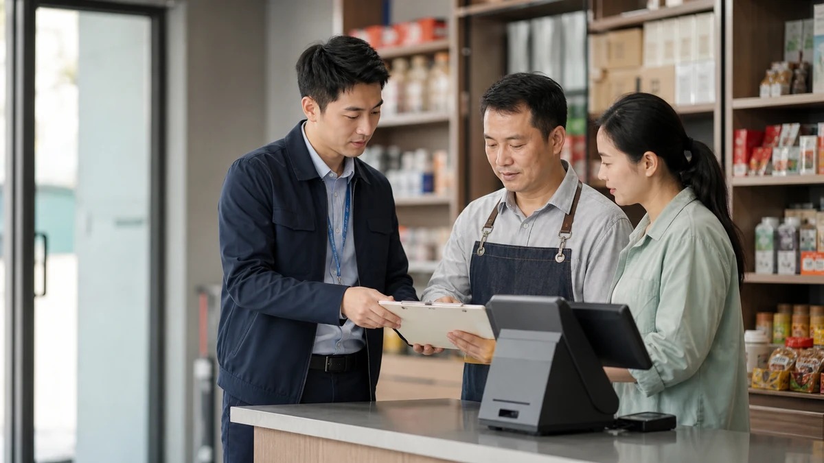 POS机代理协助原商户和新经营者核对门店转让与终端交接清单